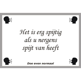 Het is spijtig