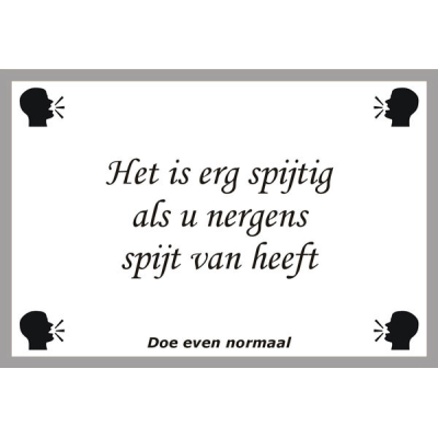 Het is spijtig