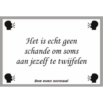 Het is geen schande