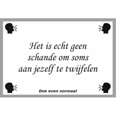 Het is geen schande