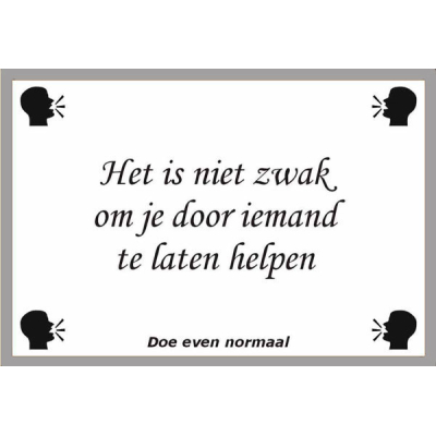 Het is niet zwak