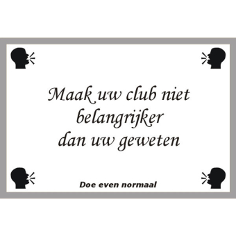 Maak uw club niet belangrijker