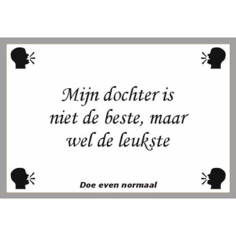 Mijn dochter is niet de beste