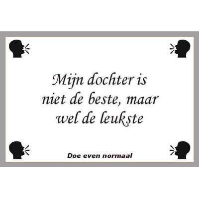 Mijn dochter is niet de beste