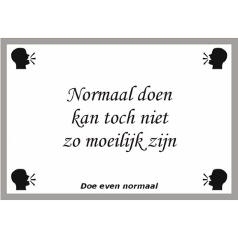Normaal doen