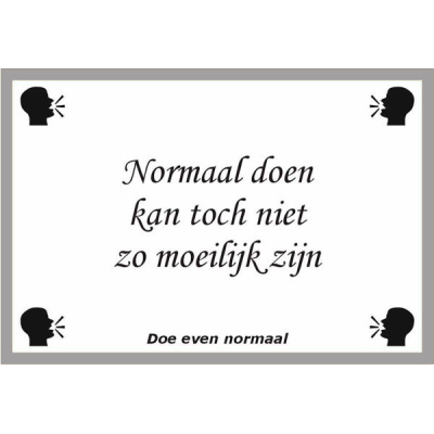 Normaal doen