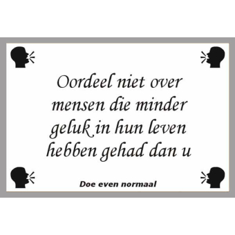 Oordeel niet over mensen