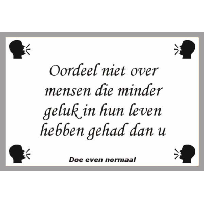 Oordeel niet over mensen