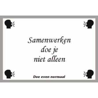 Samenwerken doe je niet alleen