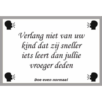 Verlang niet van uw kind