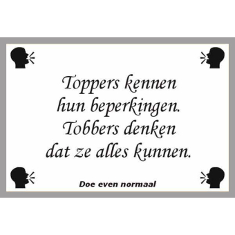 Toppers en tobbers