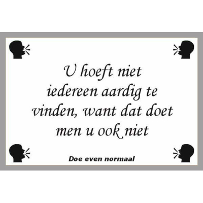 U hoeft niet iedereen aardig te vinden